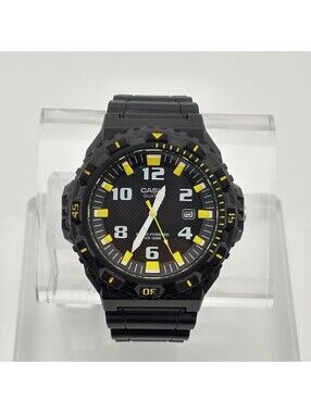 Casio MRW-S300H Black Yellow 48mm Solar Powered Sports Watch Analog 100M Works